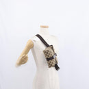 GUCCI GG Canvas Waist Bag Beige Silver 131236 Auth tb1255-23