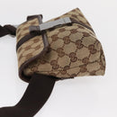 GUCCI GG Canvas Waist Bag Beige Silver 131236 Auth tb1255-5