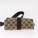 GUCCI GG Canvas Waist Bag Beige Silver 131236 Auth tb1255-9