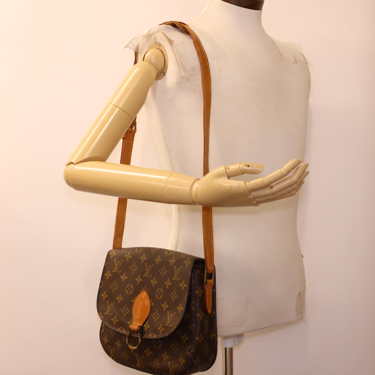 LOUIS VUITTON Monogram Saint Cloud GM Shoulder Bag M51242 LV Auth tb619