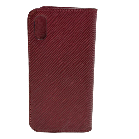 LOUIS VUITTON Epi iPhone X / XS Folio iPhone Case Fuchsia M64468 LV Auth tb655