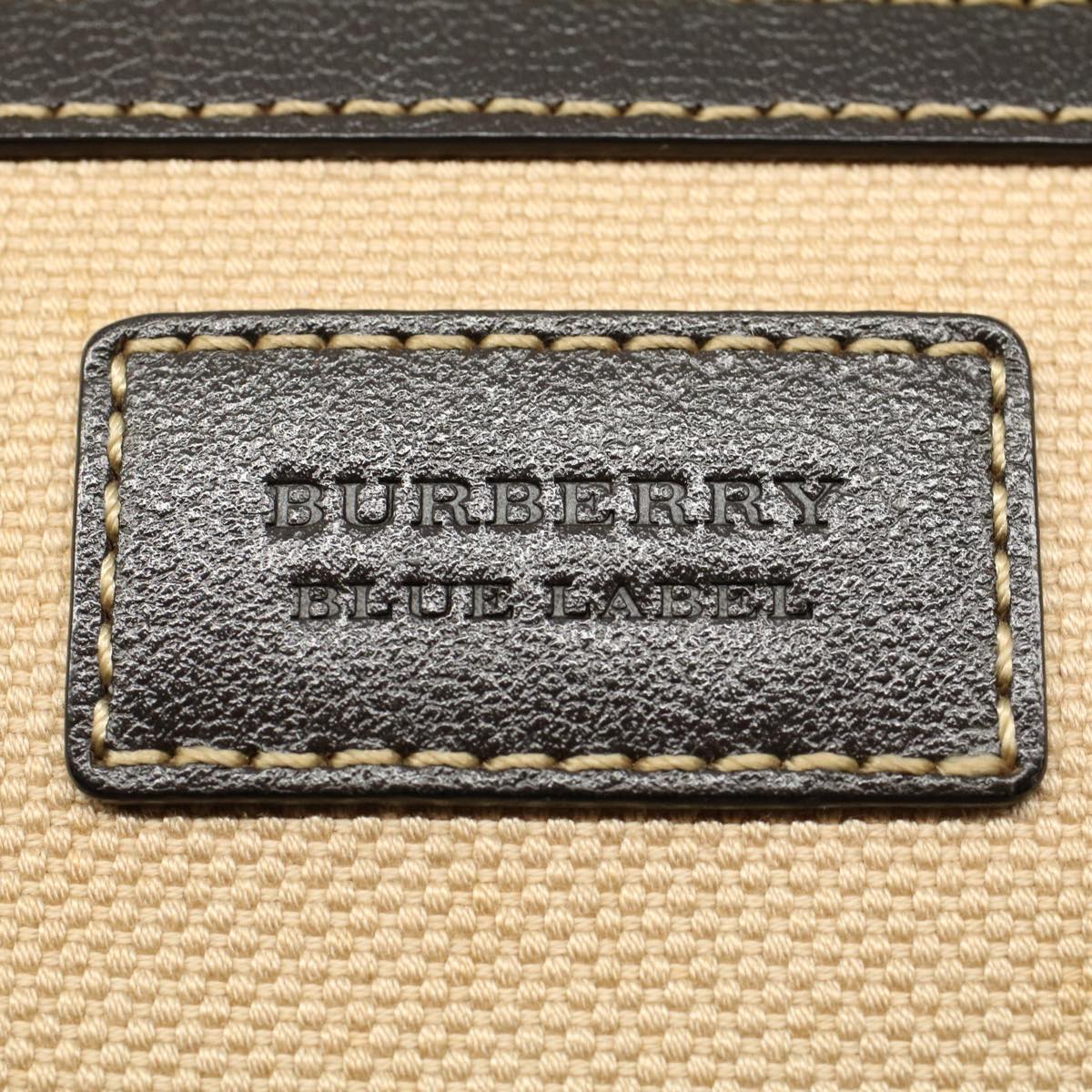 BURBERRY Blue Label Shoulder Bag Canvas Beige Auth tb878