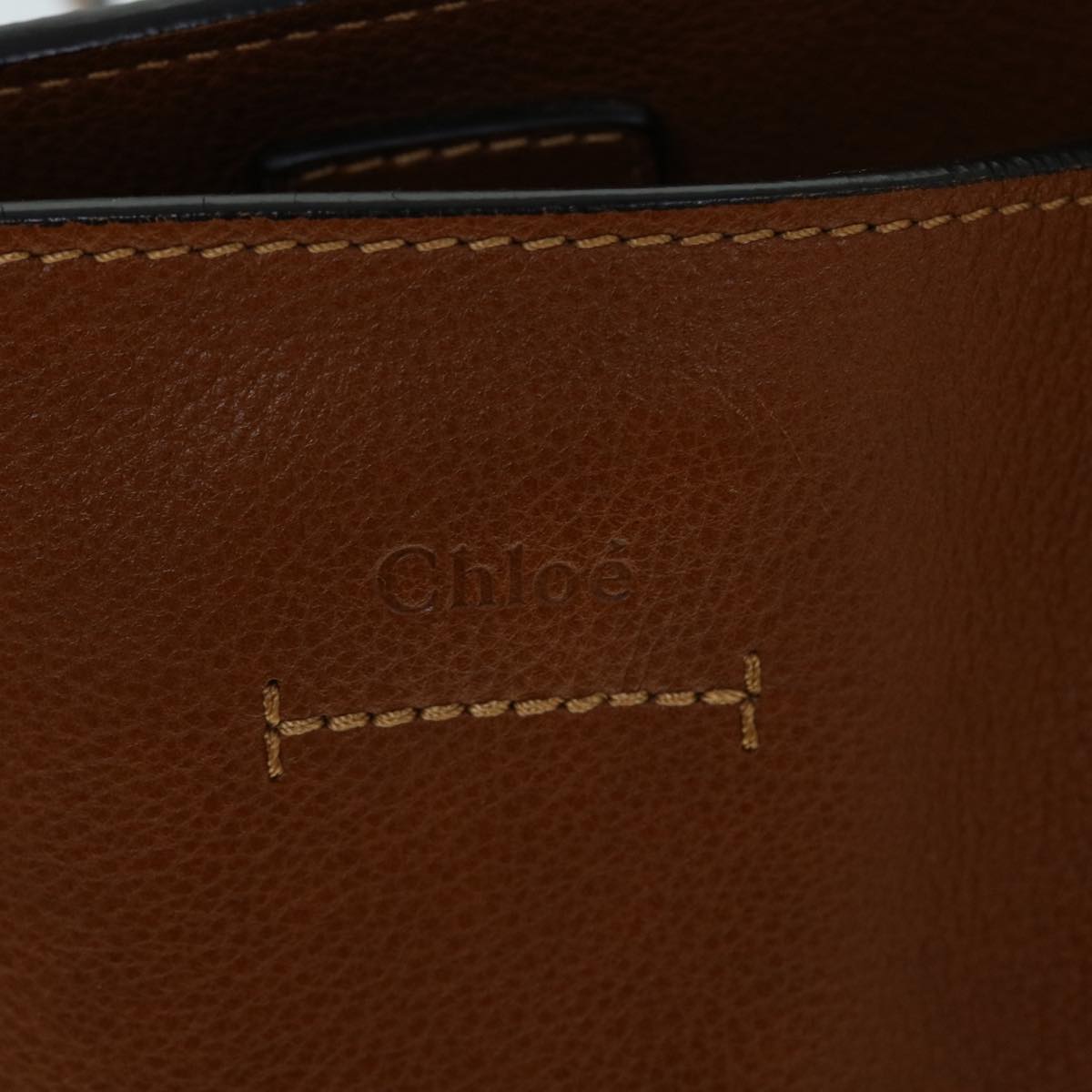 Chloe Milo Shoulder Bag Leather Brown Auth tb881