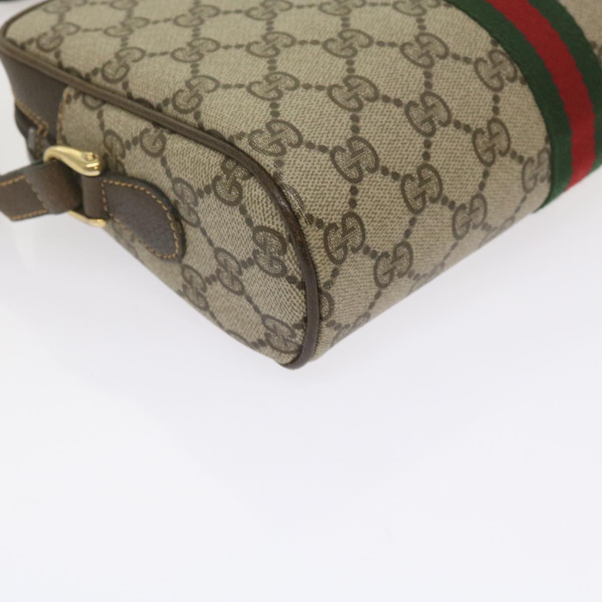 GUCCI GG Supreme Web Sherry Line Shoulder Bag Beige Red Green 010 378 Auth tb988