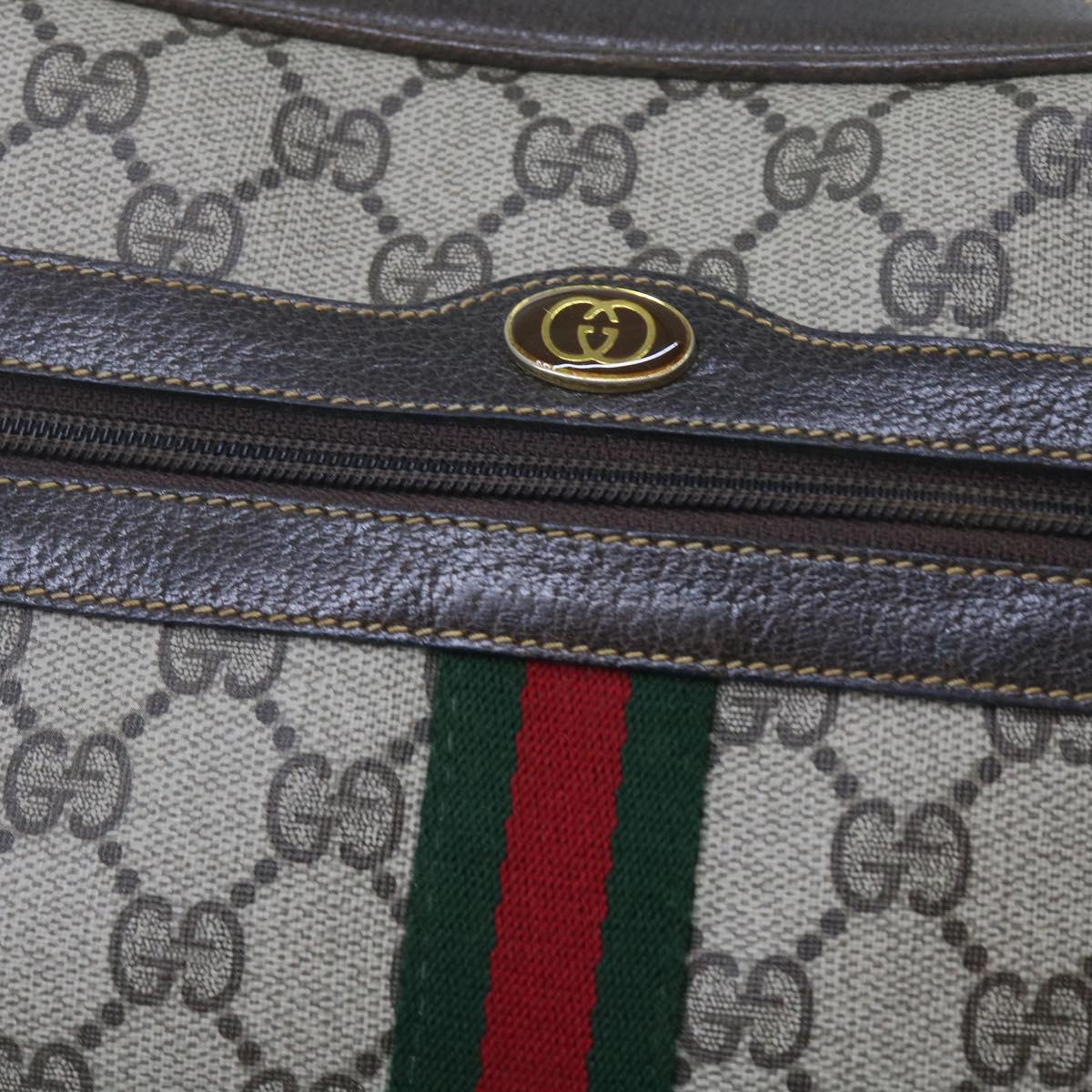 GUCCI GG Supreme Web Sherry Line Shoulder Bag Beige Red Green 010 378 Auth tb988