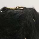LOUIS VUITTON V line Shoulder Bag fur Black LV Auth th1021-11