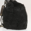 LOUIS VUITTON V line Shoulder Bag fur Black LV Auth th1021-4