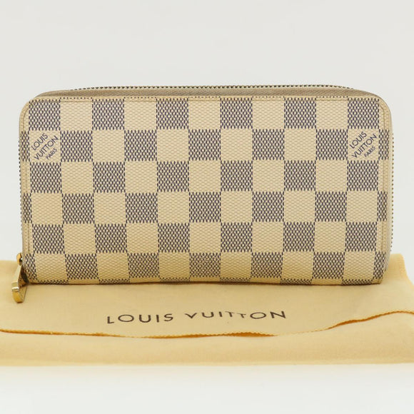 LOUIS VUITTON Damier Azur Zippy Wallet Long Wallet N60019 LV Auth th3255