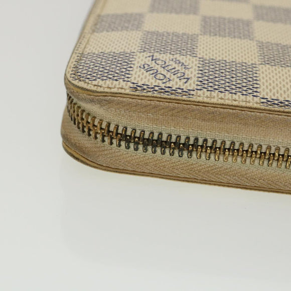 LOUIS VUITTON Damier Azur Zippy Wallet Long Wallet N60019 LV Auth th3255