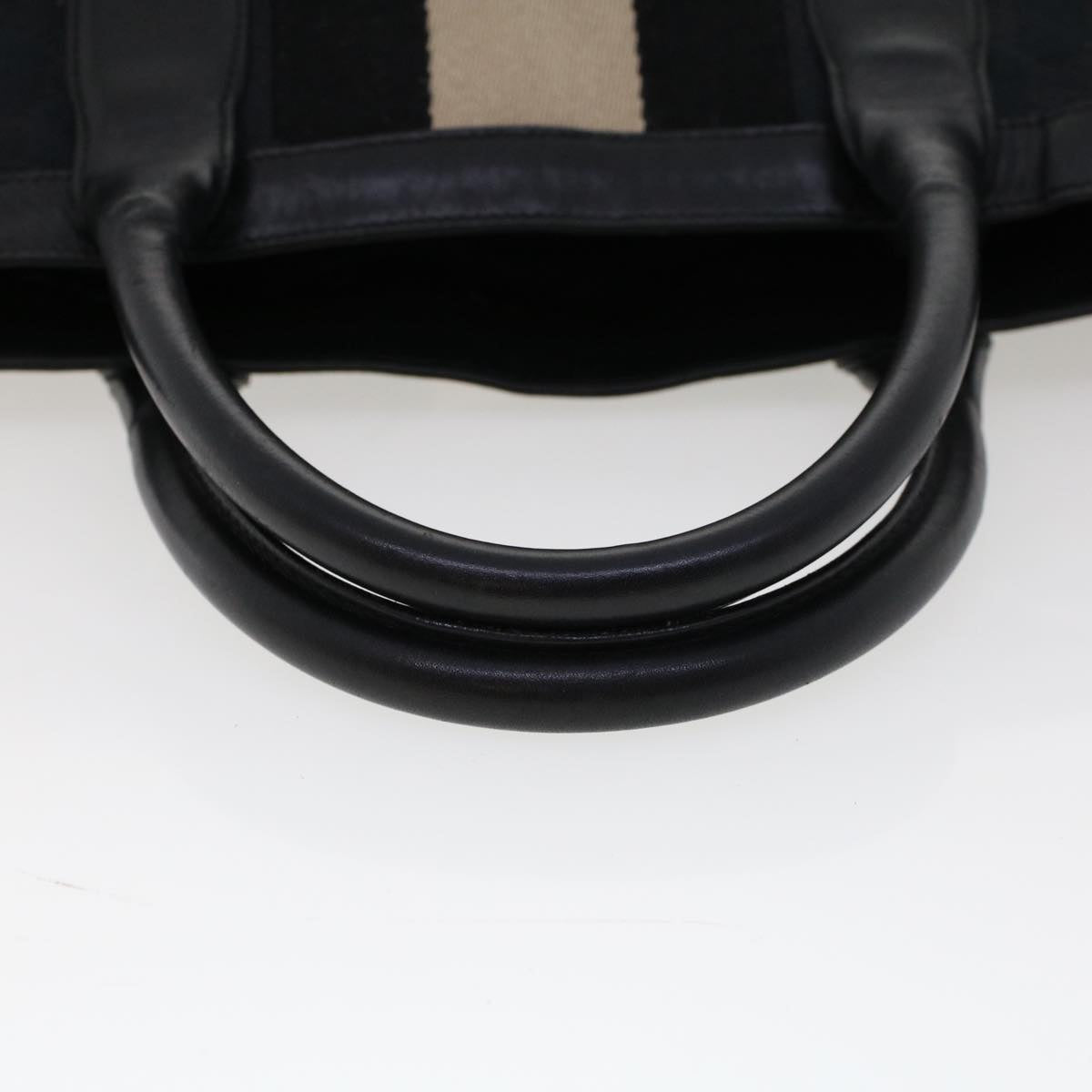 GUCCI GG Canvas Sherry Line Tote Bag Black White 002 1093 3444 Auth th3756