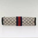 GUCCI GG Canvas Sherry Line Clutch Bag PVC Leather Red Navy gray Auth th3865-6