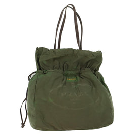 PRADA Tote Bag Nylon Khaki Auth th3978
