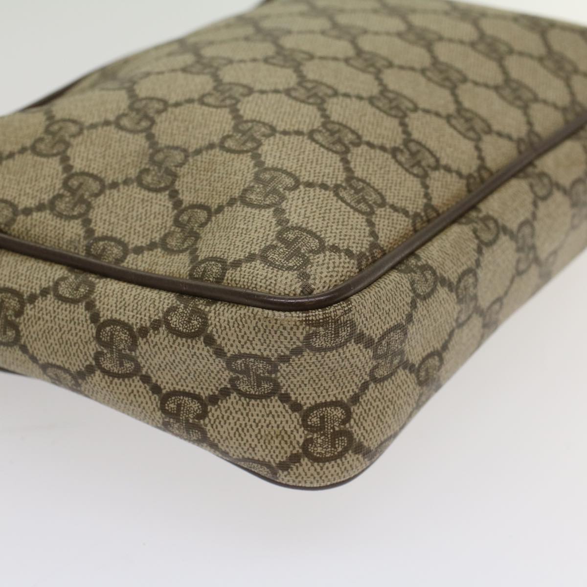 GUCCI GG Canvas Clutch Bag PVC Leather Beige 018 123 6021 Auth th3993