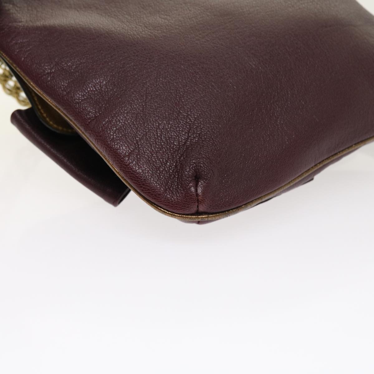 Chloe Chain Shoulder Bag Leather Purple Auth th3995