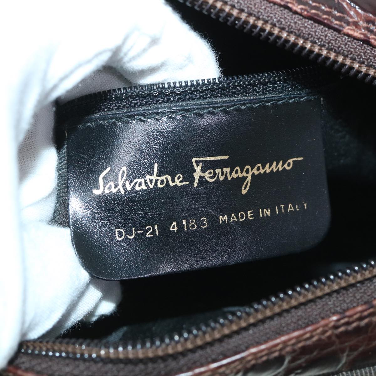 Salvatore Ferragamo Shoulder Bag Leather Wine Red Auth th4014