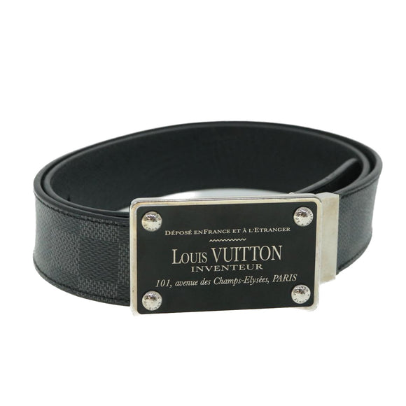 LOUIS VUITTON Damier Graphite Ceinture Inventeur Tour Belt M9632V LV Auth th4026