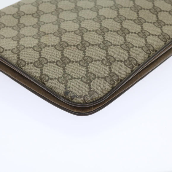 GUCCI GG Supreme Shoulder Bag PVC Leather Beige Auth th4221