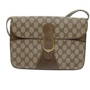 GUCCI GG Supreme Shoulder Bag PVC Leather Beige Auth th4221-13