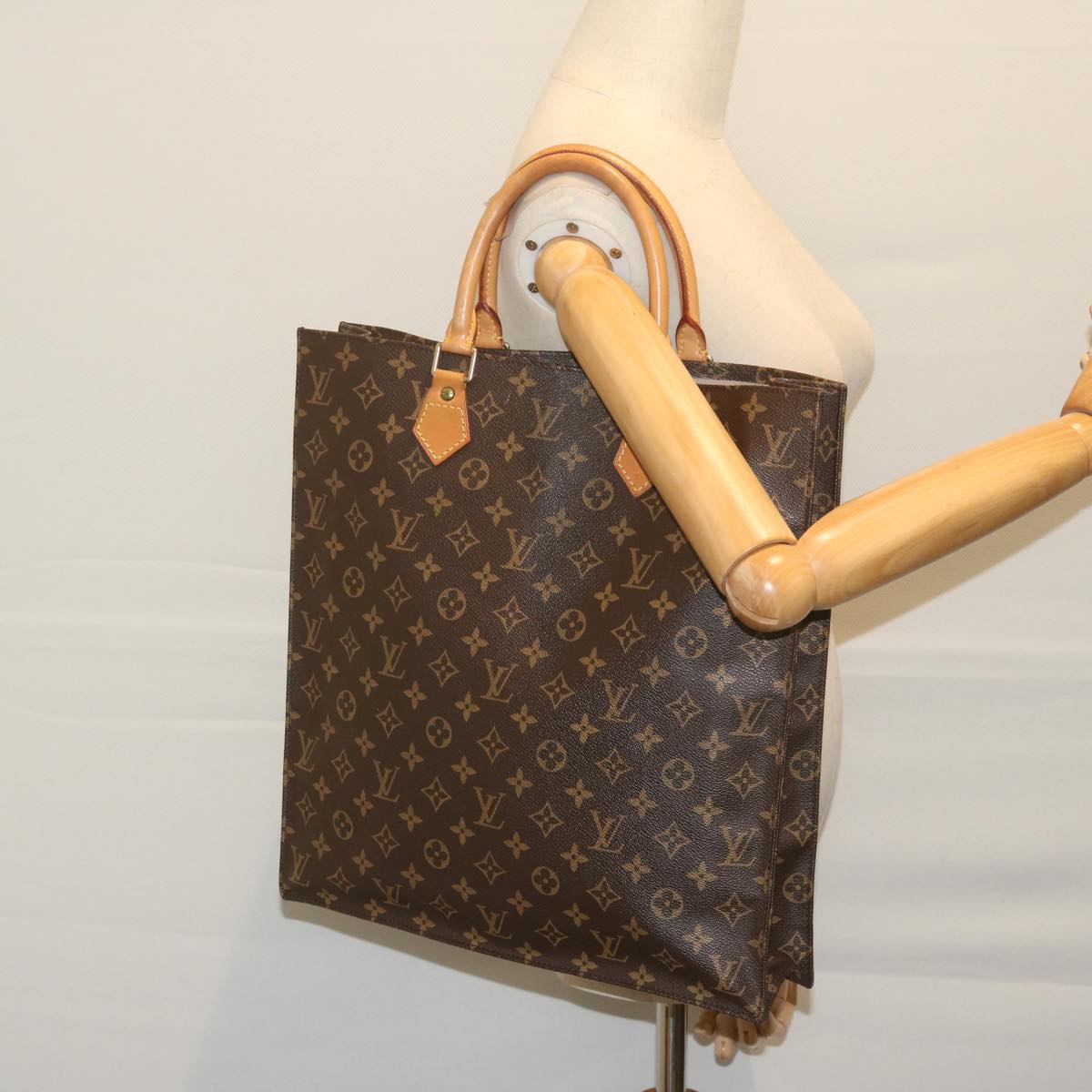 LOUIS VUITTON Monogram Sac Plat Hand Bag M51140 LV Auth th4339