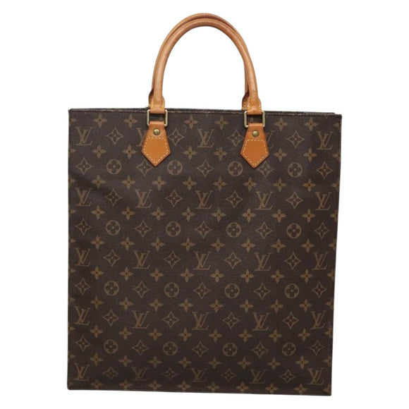 LOUIS VUITTON Monogram Sac Plat Hand Bag M51140 LV Auth th4339