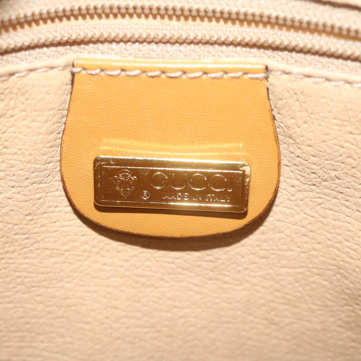 GUCCI Micro GG Supreme Shoulder Bag PVC Leather Beige Auth th4357