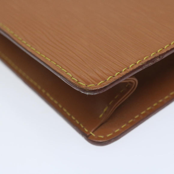LOUIS VUITTON Epi Pochette Homme Clutch tas bruin Zipang goud M52528 Auth th4383