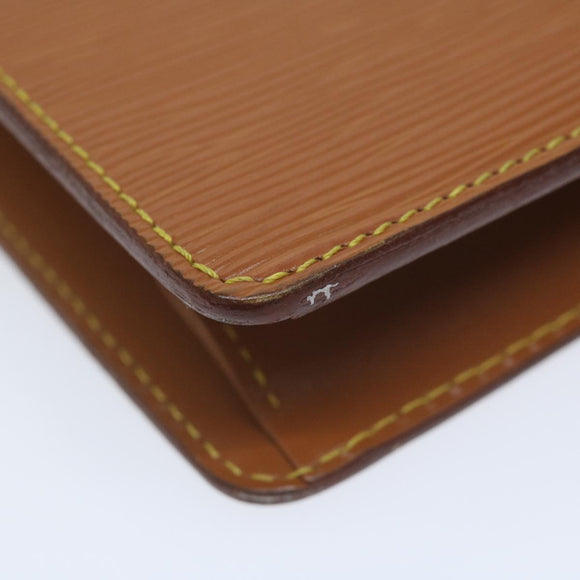 LOUIS VUITTON Epi Pochette Homme Clutch tas bruin Zipang goud M52528 Auth th4383
