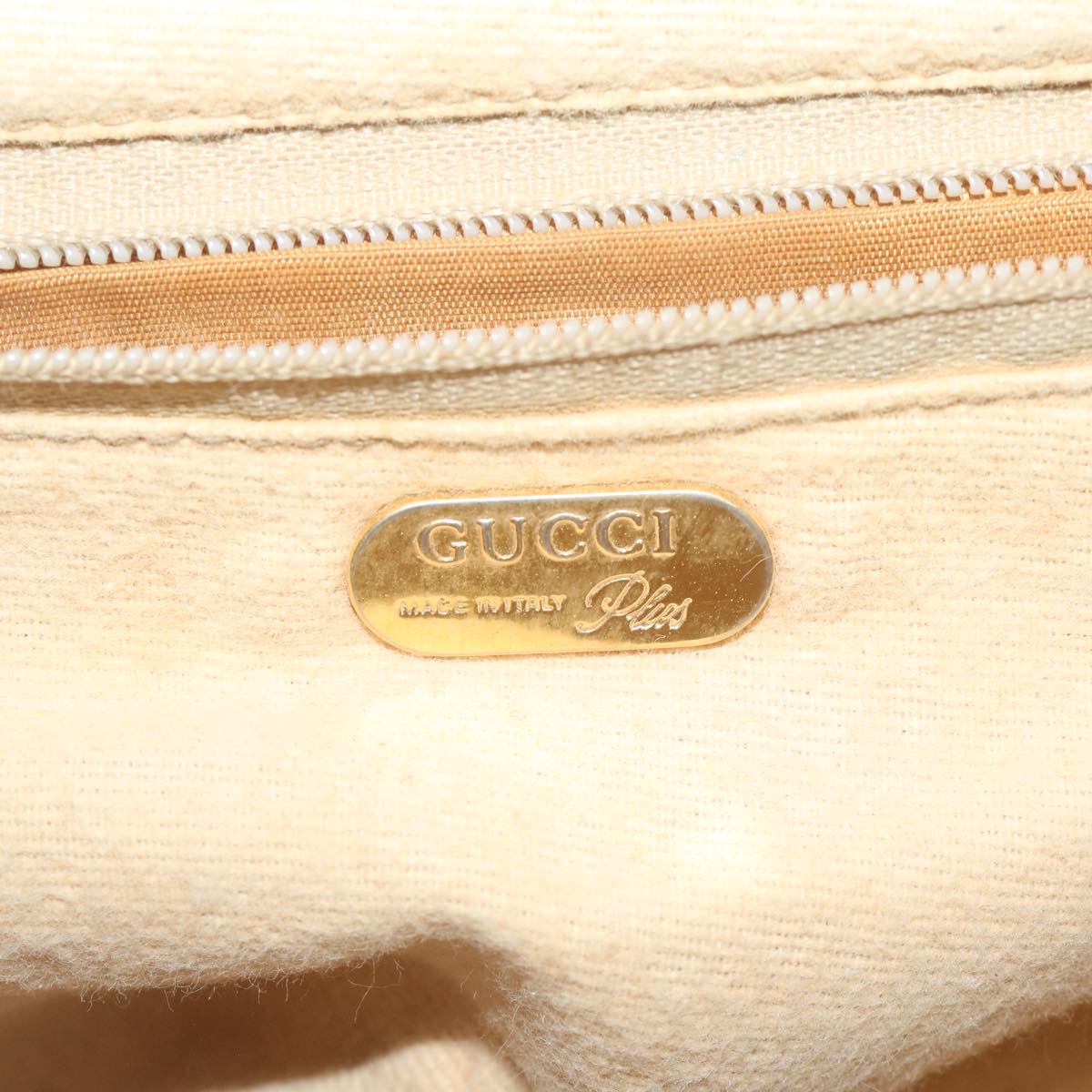 GUCCI GG Plus Supreme Shoulder Bag PVC Leather Beige Auth th4389