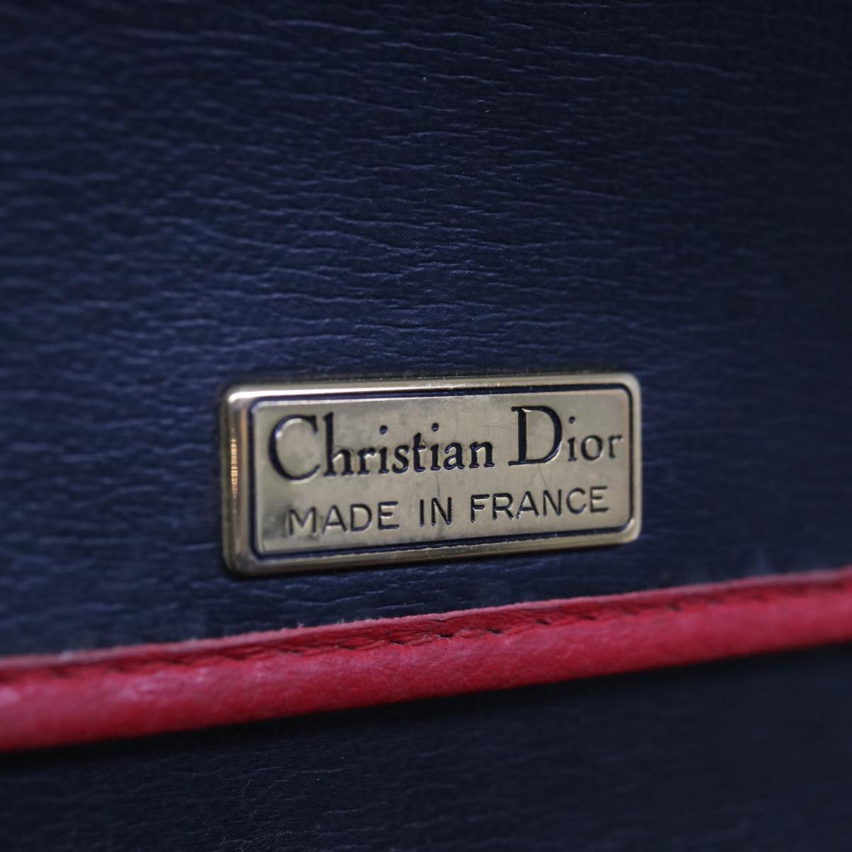 Christian Dior Shoulder Bag Leather Red Auth th4513