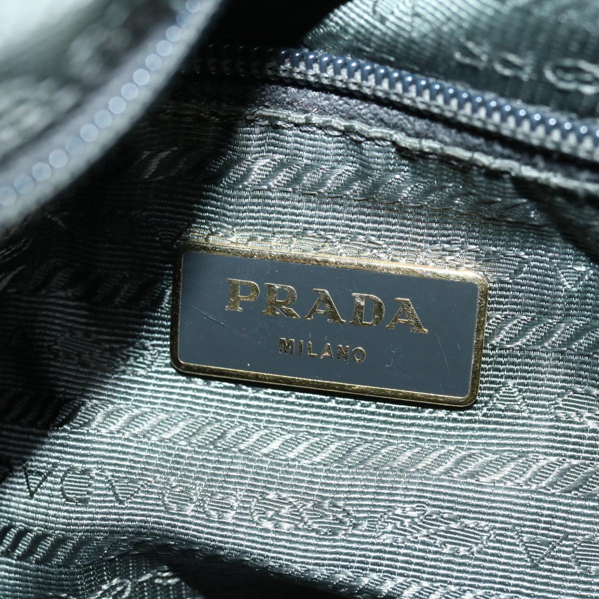 PRADA Hand Bag Nylon 2way Green Auth th4577