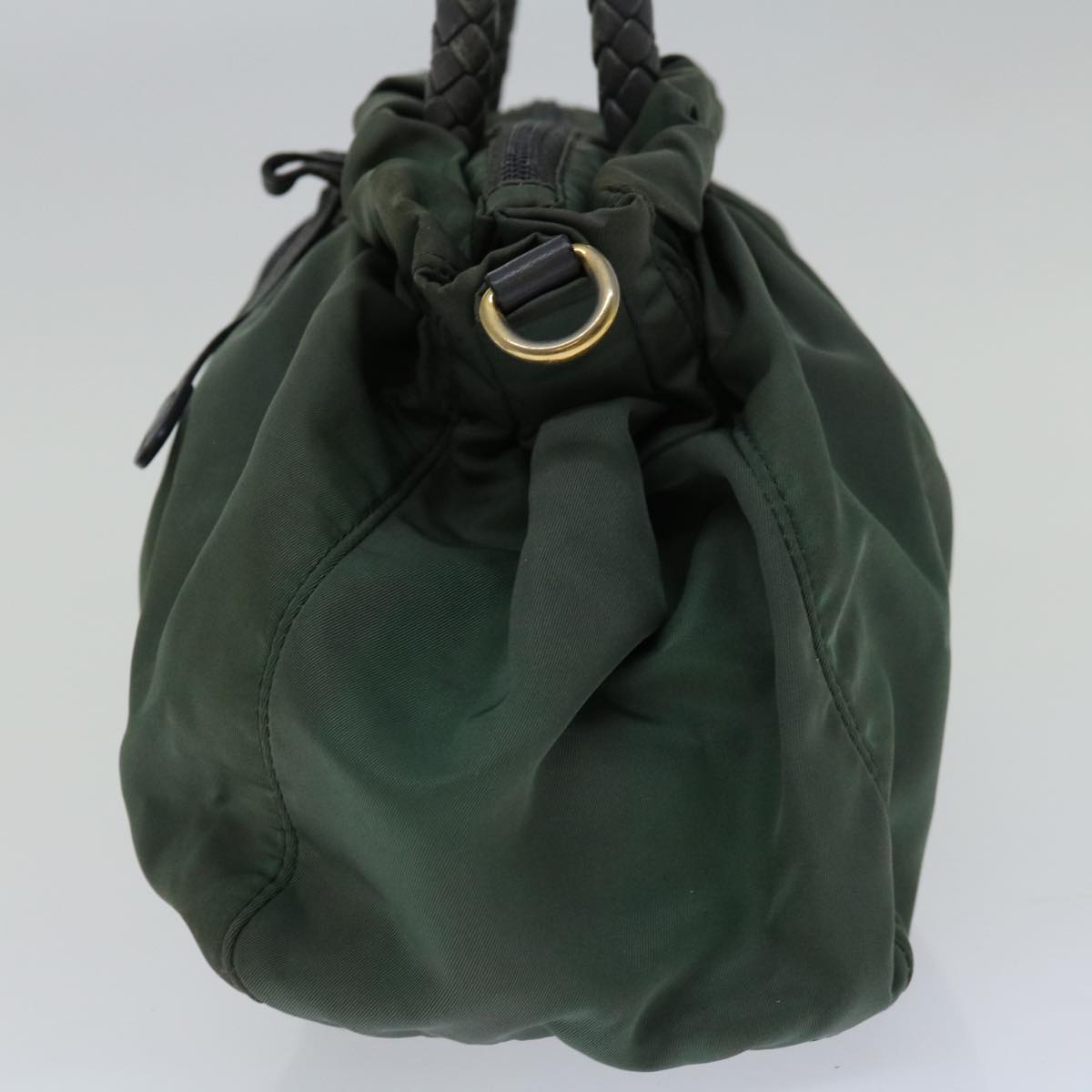 PRADA Hand Bag Nylon 2way Green Auth th4577