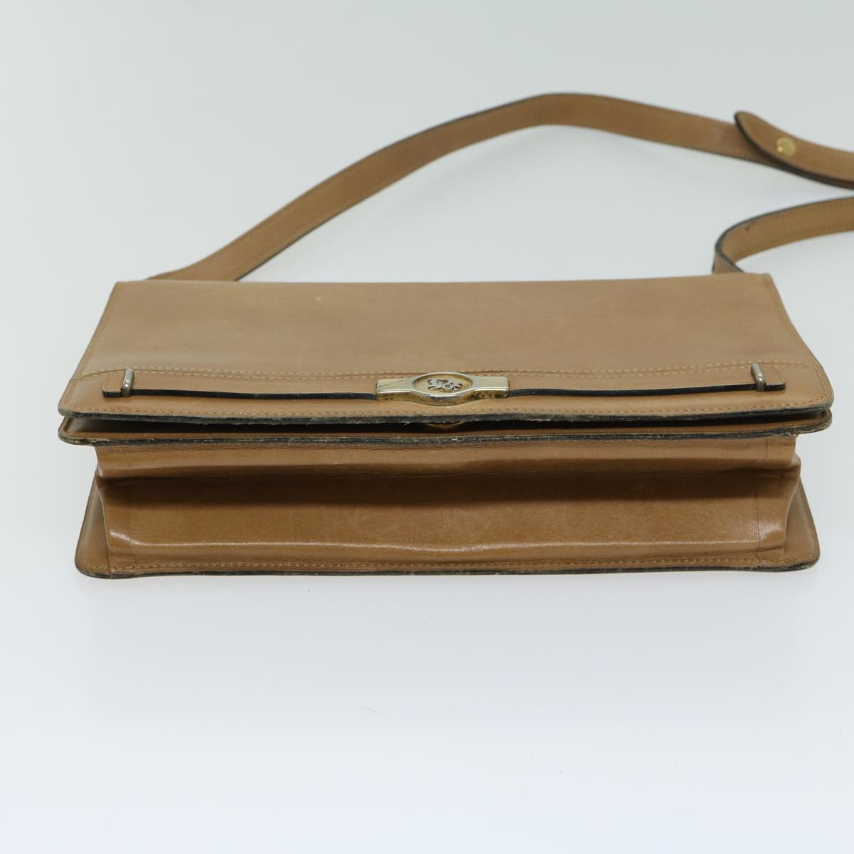 Christian Dior Shoulder Bag Leather Beige Auth th4586