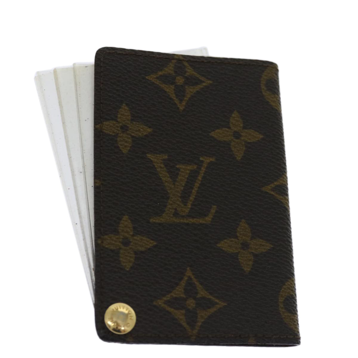 LOUIS VUITTON Monogram Porte Cartes Credit Pression Card Case M60937 Auth th4664