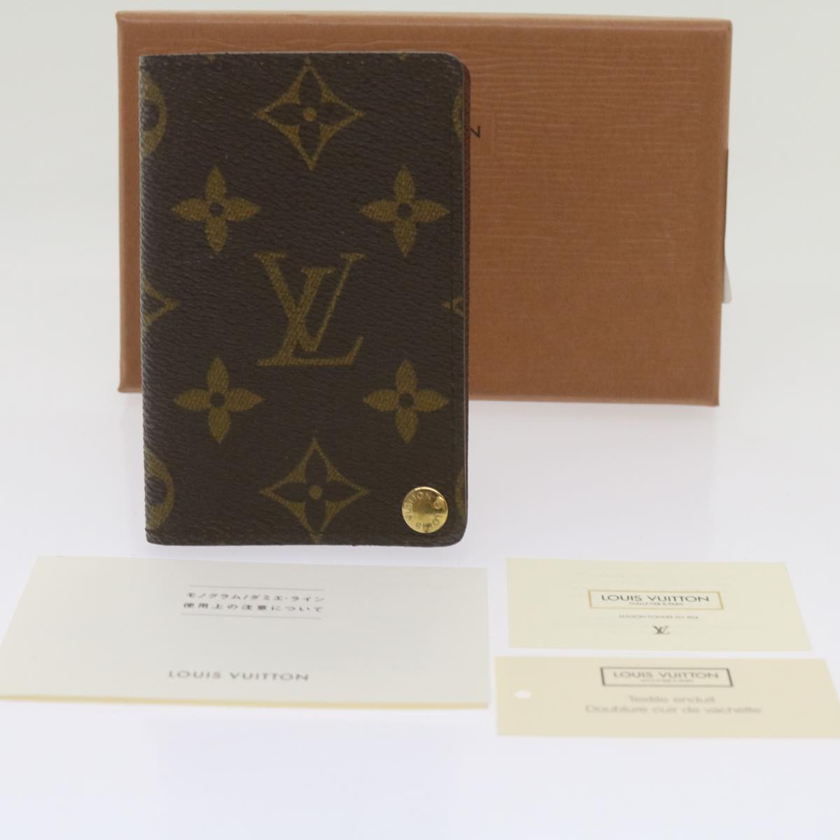 LOUIS VUITTON Monogram Porte Cartes Credit Pression Card Case M60937 Auth th4667