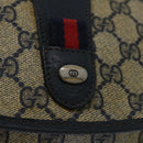 GUCCI GG Supreme Sherry Line Clutch Bag PVC Navy Red 89 01 030 Auth th4694-8