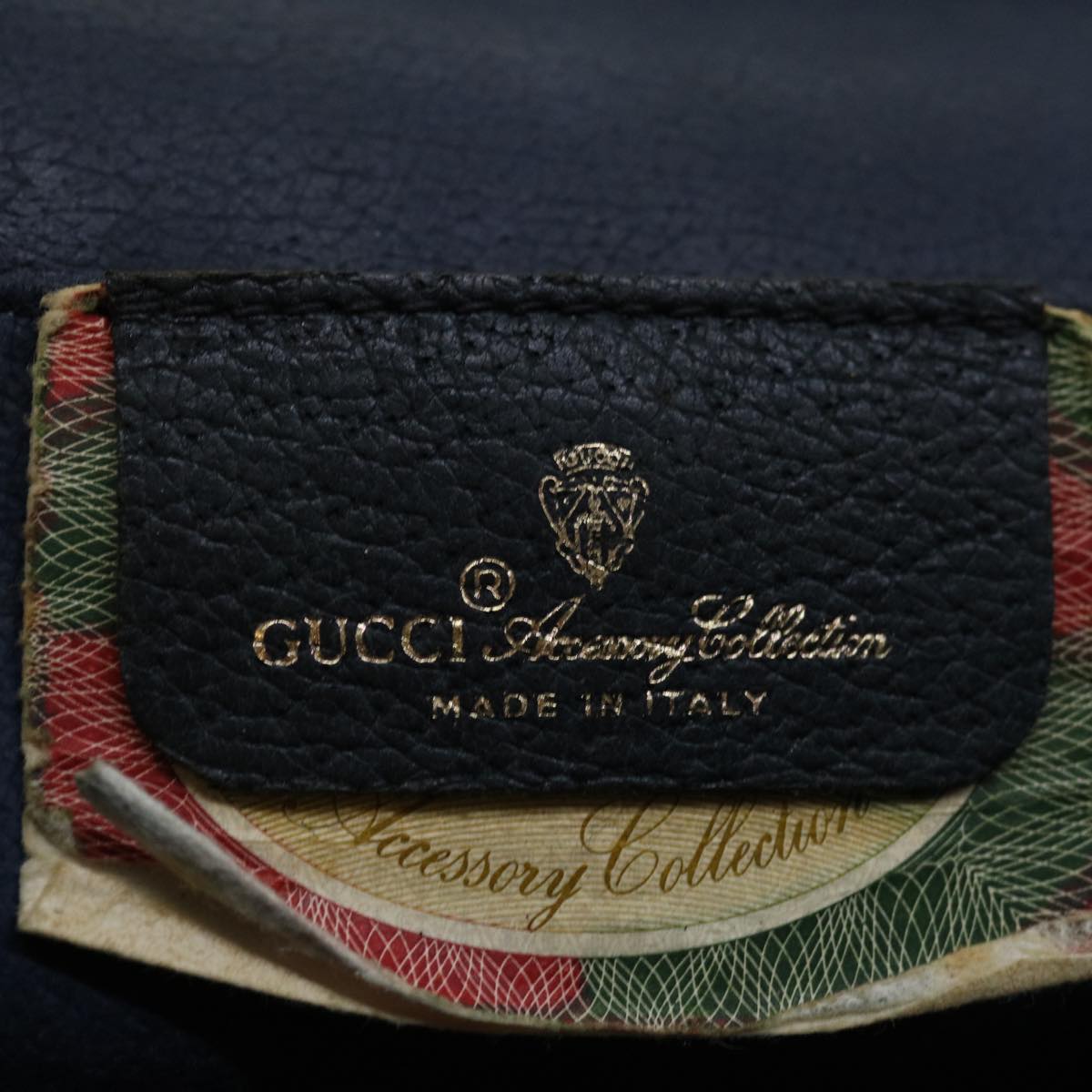 GUCCI GG Supreme Sherry Line Clutch Bag PVC Navy Red 89 01 030 Auth th4694