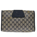 GUCCI GG Supreme Sherry Line Clutch Bag PVC Navy Red 89 01 030 Auth th4694-2