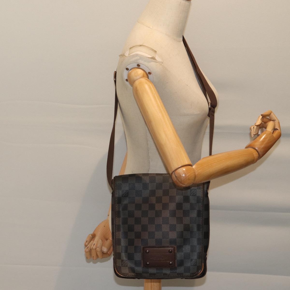 LOUIS VUITTON Damier Ebene Brooklyn PM Shoulder Bag N51210 LV Auth th4765