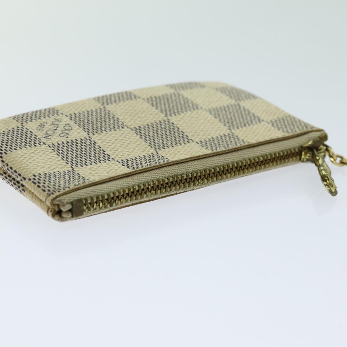 LOUIS VUITTON Damier Azur Pochette Cles Coin Purse N62659 LV Auth th4773