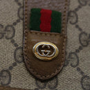 GUCCI GG Supreme Web Sherry Line Clutch Bag Beige Green 89 01 030 Auth th4776-8