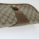 GUCCI GG Supreme Web Sherry Line Clutch Bag Beige Green 89 01 030 Auth th4776-5