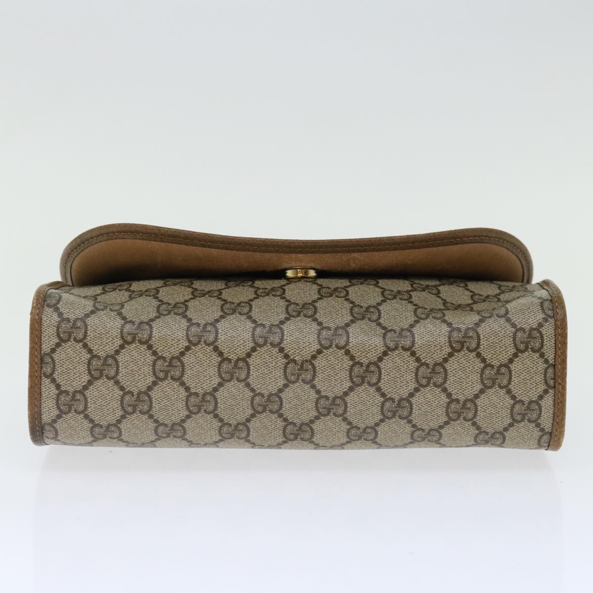 GUCCI GG Supreme Web Sherry Line Clutch Bag Beige Green 89 01 030 Auth th4776