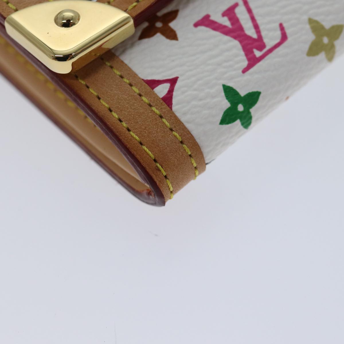 LOUIS VUITTON Monogram Multicolor Porte Monnaie Plat White M92657 LV Auth th4784