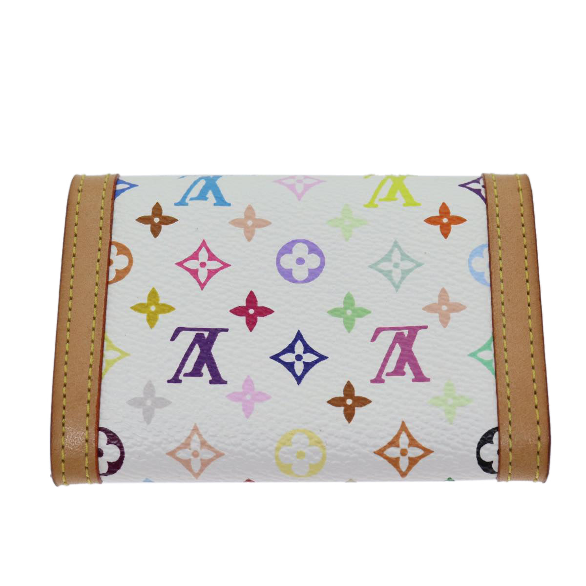 LOUIS VUITTON Monogram Multicolor Porte Monnaie Plat White M92657 LV Auth th4784 - 0