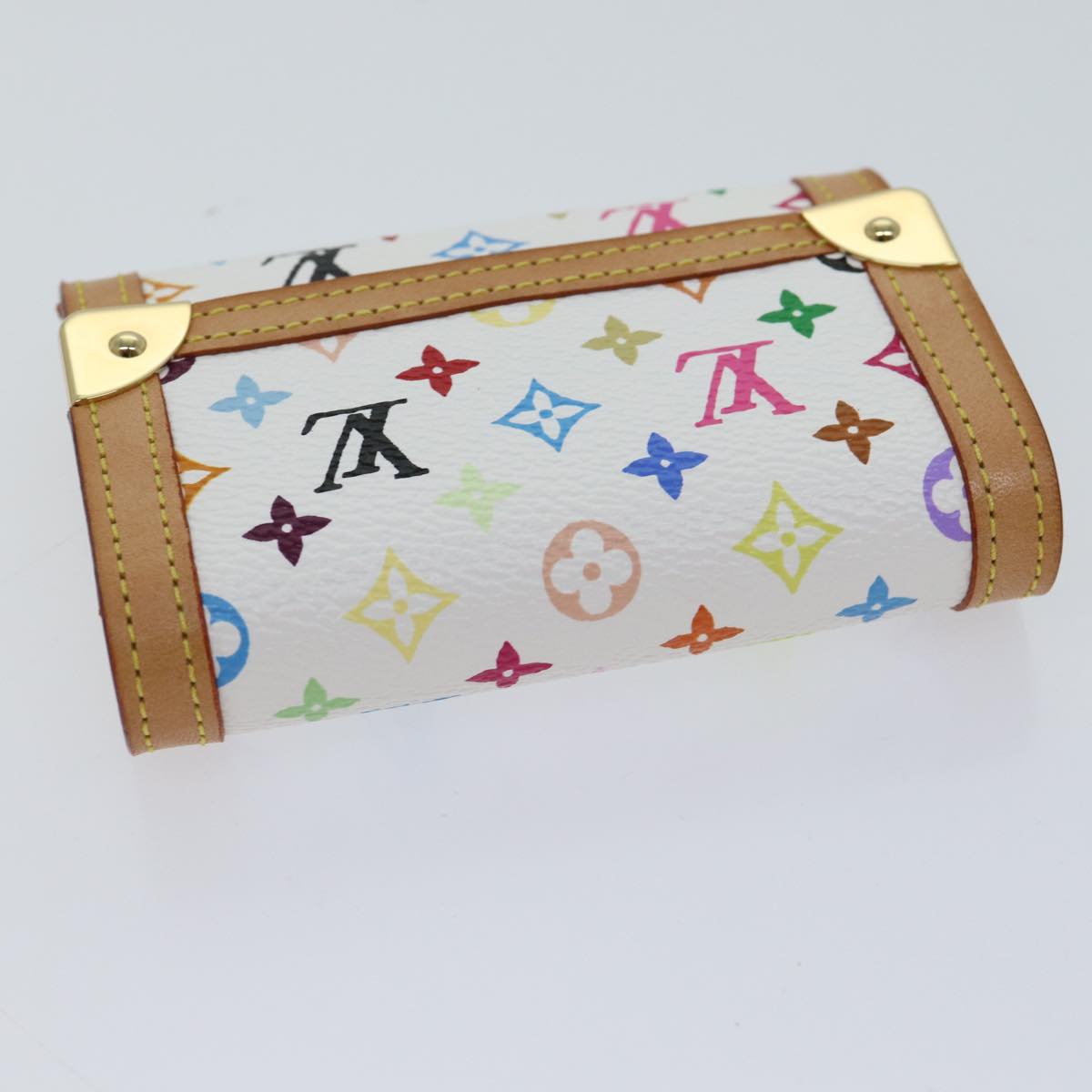 LOUIS VUITTON Monogram Multicolor Porte Monnaie Plat White M92657 LV Auth th4784