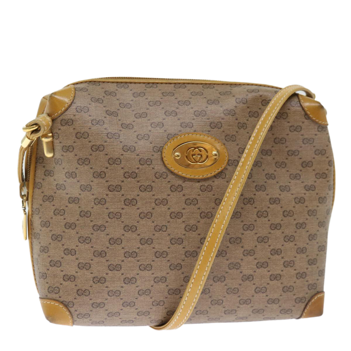 GUCCI Micro GG Supreme Shoulder Bag PVC Beige 007 104 4916 Auth th4789