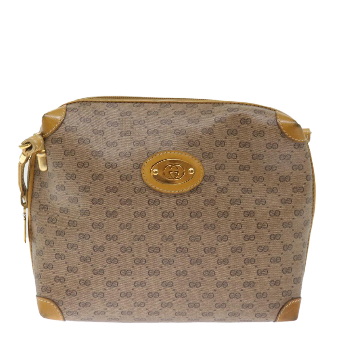 GUCCI Micro GG Supreme Shoulder Bag PVC Beige 007 104 4916 Auth th4789