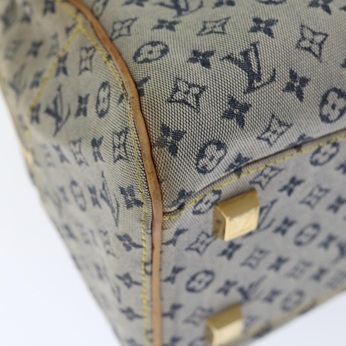 LOUIS VUITTON Monogram mini Marie Hand Bag Blue M92003 LV Auth th4795