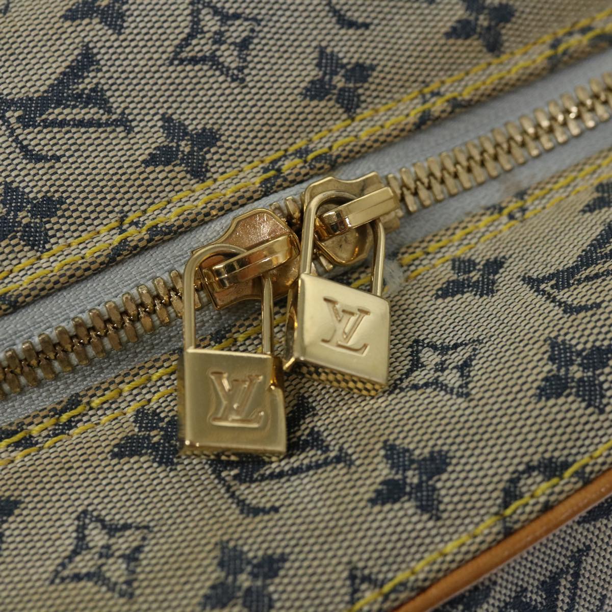 LOUIS VUITTON Monogram mini Marie Hand Bag Blue M92003 LV Auth th4795