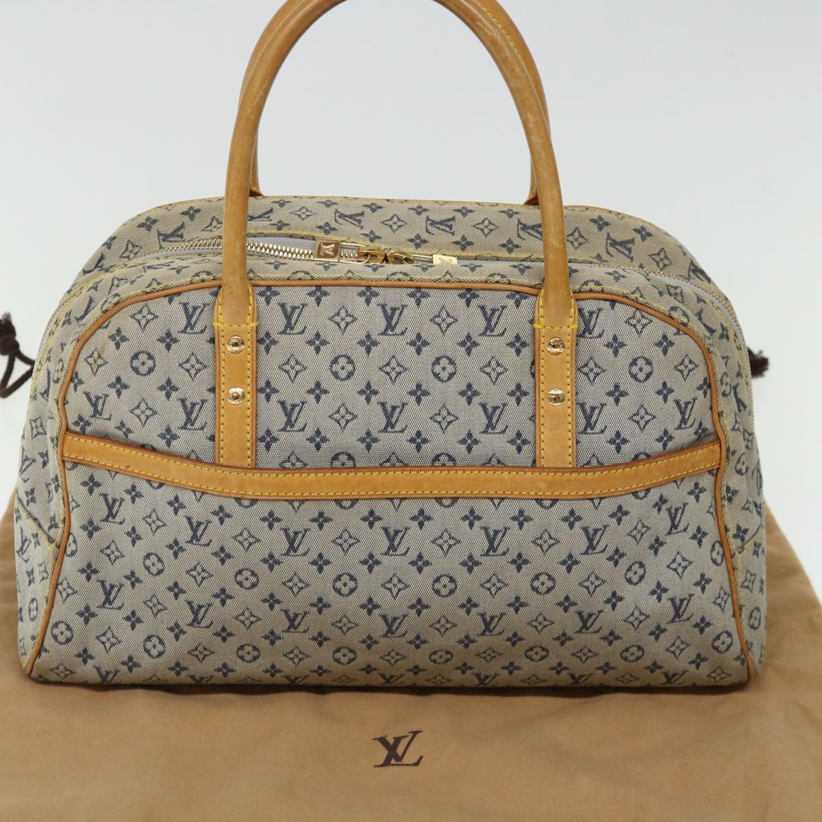 LOUIS VUITTON Monogram mini Marie Hand Bag Blue M92003 LV Auth th4795